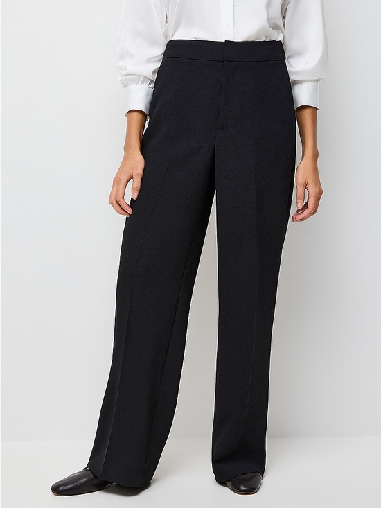 Contemporaine Pants - Tailored Black Wide-Leg Trousers